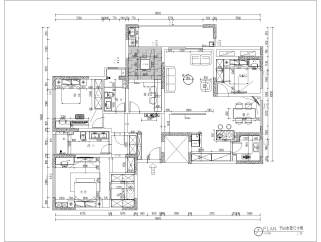 北欧四居室180万阳光榭施工图CAD图纸dwg文件分享