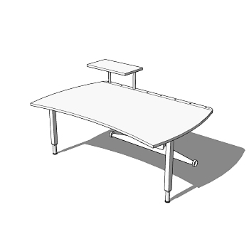  现代 简约办公桌草图大师模型，办公桌sketchup模型下载