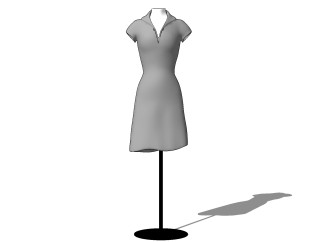 现代连衣裙草图大师模型，连衣裙sketchup模型下载