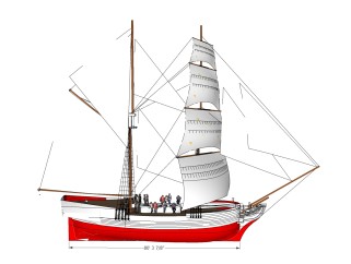欧式帆船草图大师，SU模型免费下载
