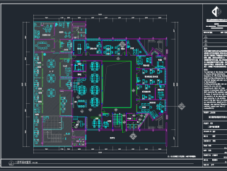 某办公室整套详细CAD施工图，办公空间CAD施工图纸下载