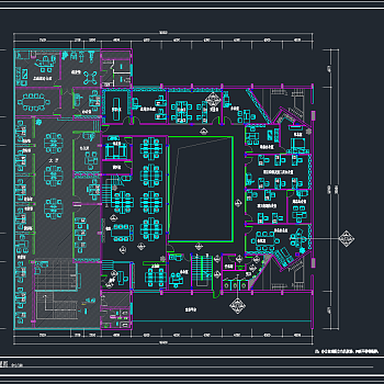 某办公室整套详细CAD施工图，办公空间CAD施工图纸下载