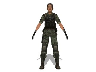 现代女兵草图大师模型，游戏角色sketchup模型下载