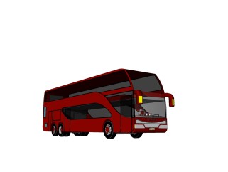 现代巴士客车免费su模型，巴士sketchup模型下载