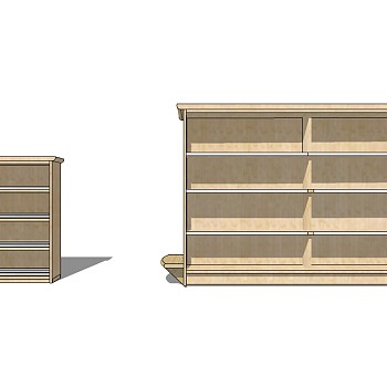 日式储物柜SU模型下载，储物柜草图大师模型sketchup模型