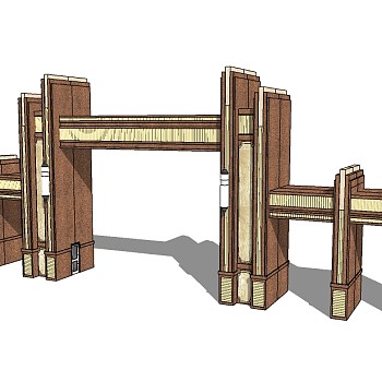 欧式入口大门sketchup模型免费下载，入口大门skb模型分享