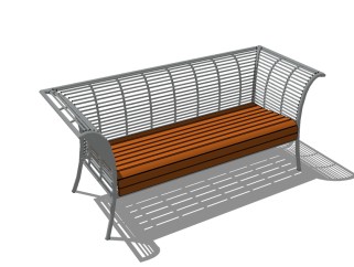 户外椅SU模型免费下载，公园椅skb模型分享