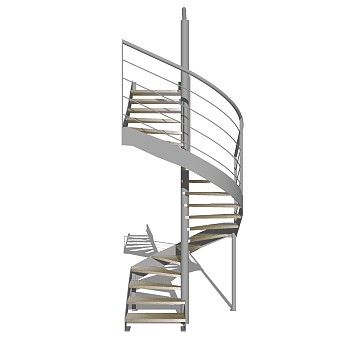 现代钢结构螺旋楼梯草图大师模型，钢结构螺旋楼梯sketchup模型免费下载