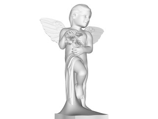 现代天使雕塑su模型,摆件草图大师模型下载