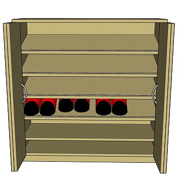 现代风格鞋柜草图大师模型，鞋柜sketchup模型下载