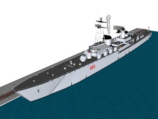意大利朱塞佩-加里波第号巡洋舰草图大师模型，巡洋舰SU模型下载