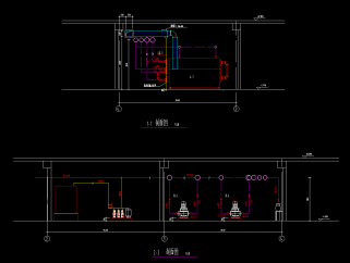 办公楼制冷机房设计图纸，制冷机房CAD工程图纸下载