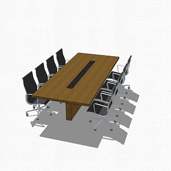 会议台草图大师模型，会议台skp模型，会议台su素材下载