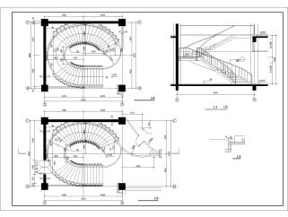 某椭圆楼梯详图CAD图纸下载