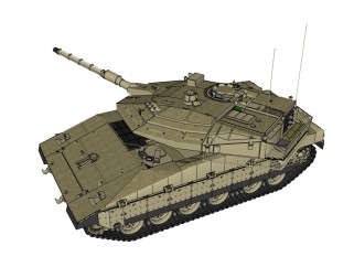 以色列Merkava梅卡瓦MK4型坦克草图大师模型，坦克SU模型下载