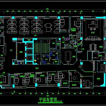 新中式禅意办公室CAD施工图附效果图，CAD建筑图纸免费下载