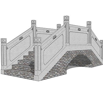 拱桥草图大师模型下载，sketchup拱桥模型分享