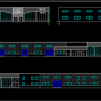 4S汽车店建筑施工图，汽车点CAD施工图纸下载