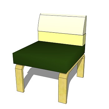 日式单椅skb模型分享，椅子SU模型下载