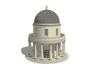欧式教堂SU模型，教堂SKP模型下载