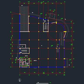 现代超市建筑设计图，超市CAD施工图纸下载