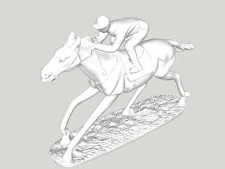 现代骑马雕塑su模型下载、骑马雕塑草图大师模型下载