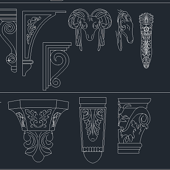 原创精美雕花cad素材,图库CAD建筑图纸下载