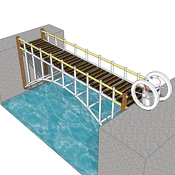 现代桥梁草图大师模型下载，sketchup桥梁su模型分享