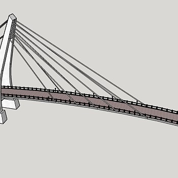 现代跨河大桥草图大师模型，跨河大桥su模型下载