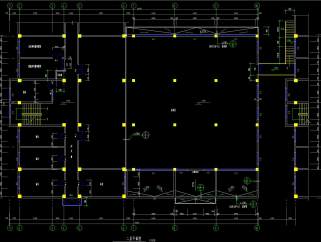 某二层框架餐厅建筑结构设计施工图，餐厅CAD设计图纸下载