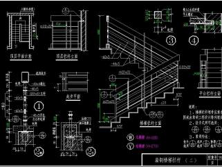 全套楼梯分解CAD施工图，楼梯节点大样CAD图纸下载
