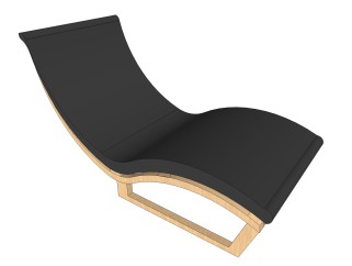 现代黑色躺椅su模型，椅子草图大师模型下载