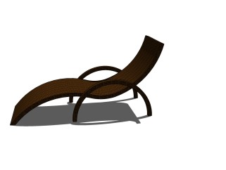 现代户外躺椅草图大师模型，户外躺椅SU模型