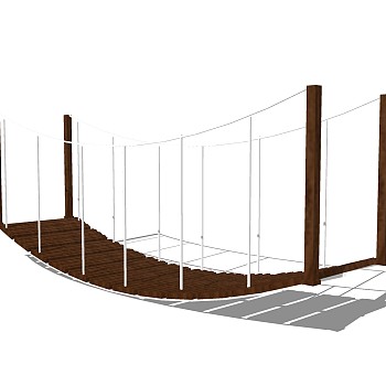 自然风木桥草图大师模型，木桥sketchup模型免费下载