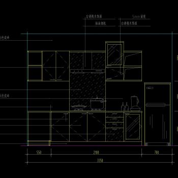 厨房38例CAD立面详图，家具CAD设计图纸下载