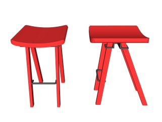 现代固定吧椅sketchup模型，吧椅草图大师模型下载