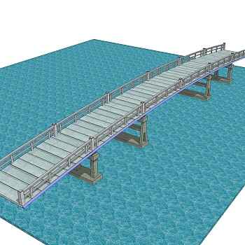 现代桥梁草图大师模型下载，sketchup桥梁su模型分享