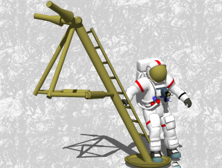现代宇航员太空人草图大师模型，人物su模型下载