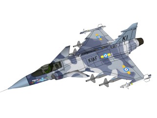 瑞典萨博JAS-39鹰狮战斗机草图大师模型，战斗机SU模型下载