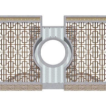 现代景观墙SU模型下载，景观墙skb模型分享