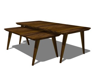 现代实木餐桌su模型，简易桌子sketchup模型下载