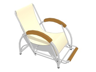 现代扶手躺椅su模型，躺椅草图大师模型下载