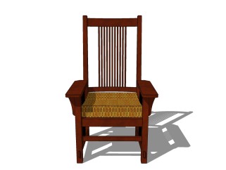  新中式精品单椅SU模型，单椅sketchup模型下载