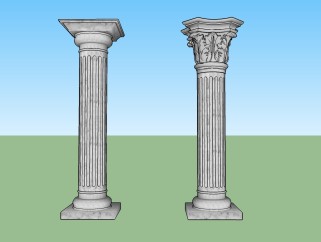 希腊多立克、科林斯罗马柱su模型，罗马柱sketchup模型下载