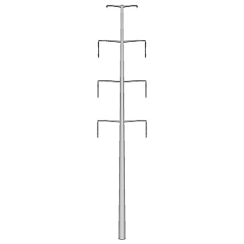 工业风电线杆免费su模型下载、电线杆草图大师模型下载