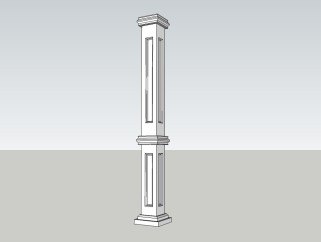 美式石膏柱柱子草图大师模型，柱子sketchup模型下载