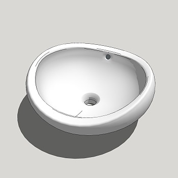 现代陶瓷台盆草图大师模型，台盆su模型下载