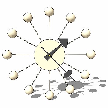  现代挂钟草图大师模型，挂钟sketchup模型下载