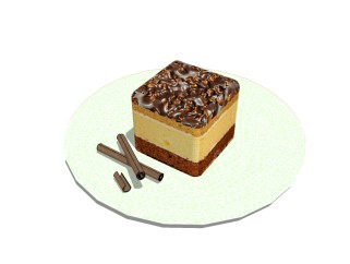 现代蛋糕草图大师模型，食品sketchup模型下载