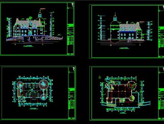 古城堡全套施工图，城堡CAD建筑图纸下载